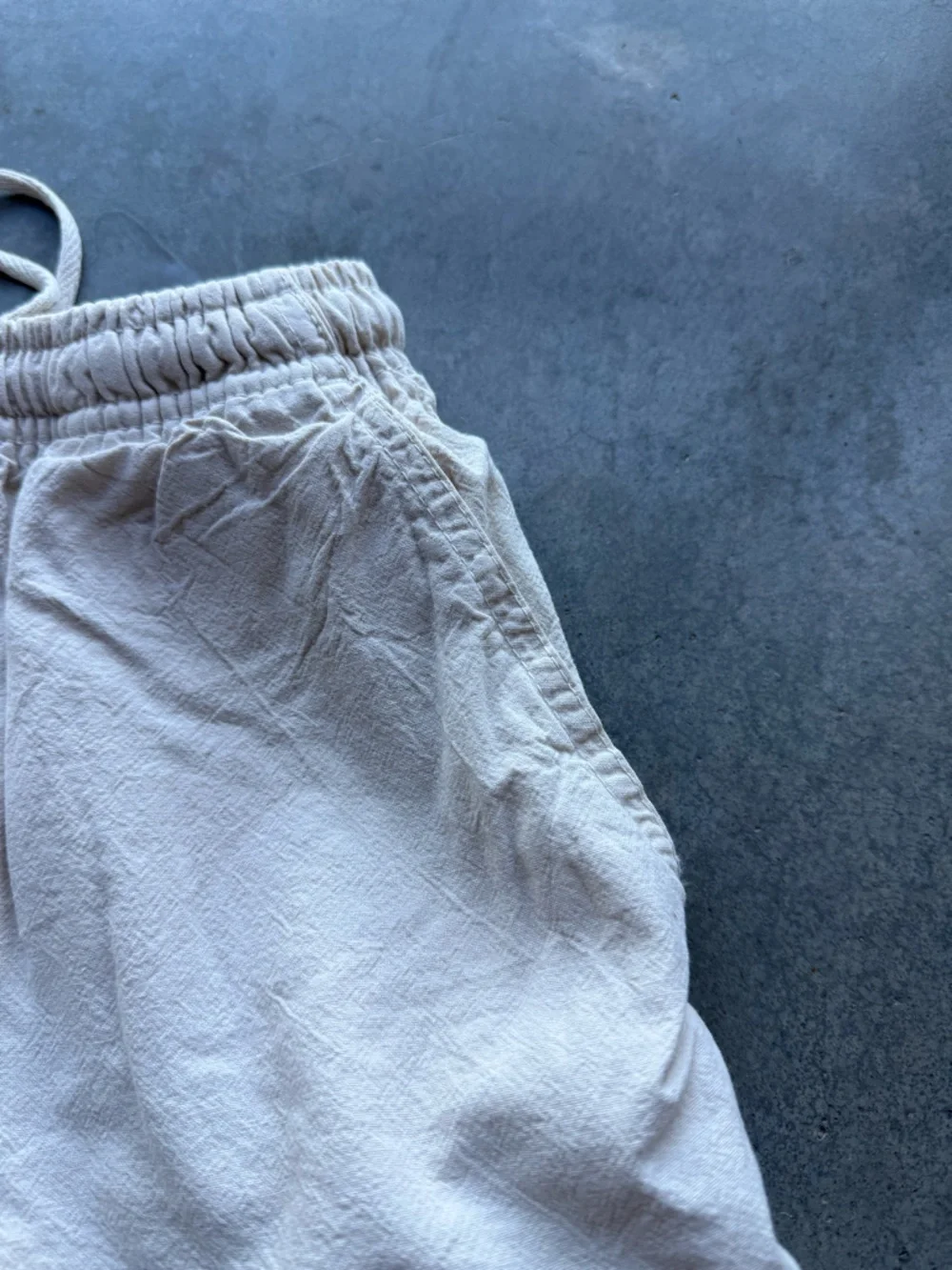 Erika Women’s Cotton Drawstring Shorts - Light Cream - Picture 7 of 8